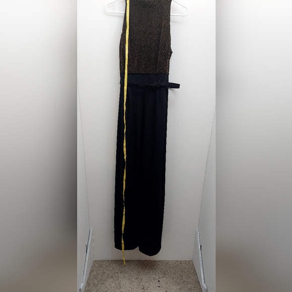 John Roberts Women's Size 12 Jumper Set Dressy Jacket Gold Black Belted Vintage - Picture 10 of 12